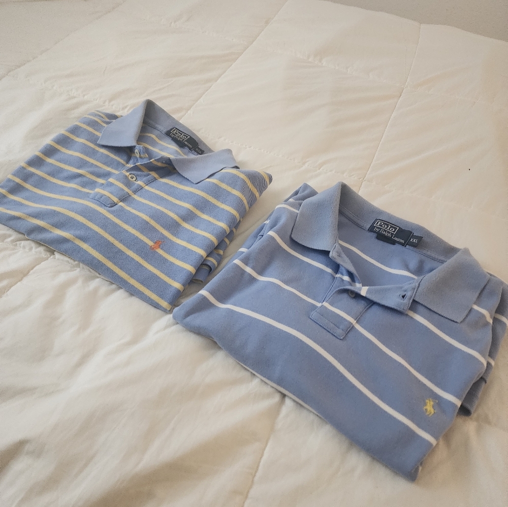 Vintage Ralph Lauren Striped Polo bundle (2 shirts) Size XXL